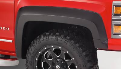 Bushwacker - Bushwacker Extend-a-Fender Front Fender Flares-Black, Silverado; 40125-02