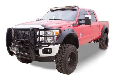 Bushwacker - Bushwacker Cut-Out Style Front/Rear Fender Flares-Black, Super Duty; 20940-02