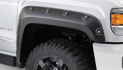 Bushwacker - Bushwacker Boss Pocket Style Front Fender Flares-Black, GMC Sierra; 40135-02