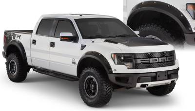 Bushwacker - Bushwacker Pocket Style Front/Rear Fender Flares-Black, Ford F-150; 20938-02