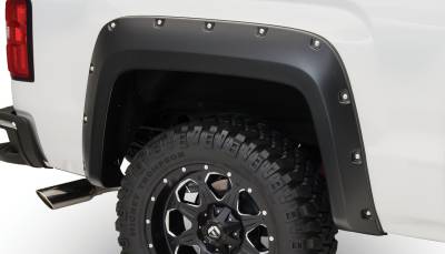 Bushwacker - Bushwacker Pocket Style Rear Fender Flares-Black, GMC Sierra; 40122-02