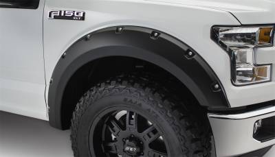 Bushwacker - Bushwacker Pocket Style Front Fender Flares-Black, Ford F-150; 20091-02