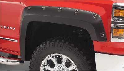 Bushwacker - Bushwacker Pocket Style Front Fender Flares-Black, GMC Sierra; 40115-02