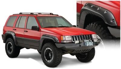 Bushwacker - Bushwacker Cut-Out Style Front/Rear Fender Flares-Black, for Jeep ZJ; 10916-07