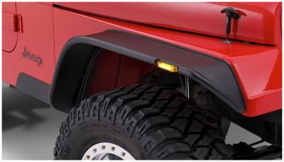 Bushwacker - Bushwacker Flat Style Front Fender Flares-Black, for Jeep YJ; 10067-07