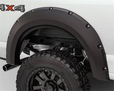 Bushwacker - Bushwacker Max Pocket Style Rear Fender Flares-Black, Silverado; 40098-02