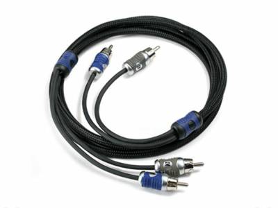 Kicker - Kicker 46QI22 Q-Series 2-Channel RCA Signal Cable-Black, 2 Meter