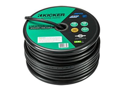 Kicker - Kicker 50MSRGBW150 Marine 150ft Spool 18AWG Speaker/RGB Wire-Black
