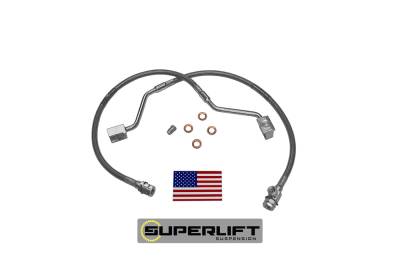 Superlift - Superlift Front Stainless Brake Lines 4"-6" Lifts-Pair, 90-96 F-150 4WD; 91310