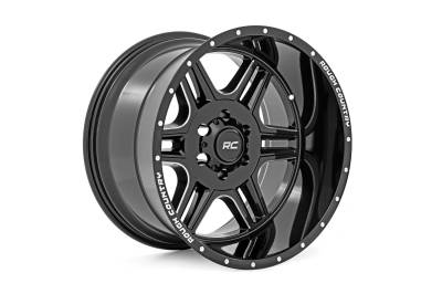 Rough Country Suspension Systems - Rough Country 92 Series 20x12 8x6.5 -44mm Black Gloss & Machined; R0692201210