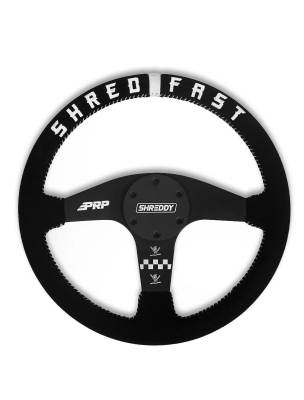 PRP - PRP 13" Shallow Dish Shreddy Design Steering Wheel-Black/White; SHRDYG257