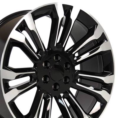 OE Wheels LLC - OE Wheels CV43 24x10 6x5.5 24mm Black/Machined; CV43-24100-6550-24MB