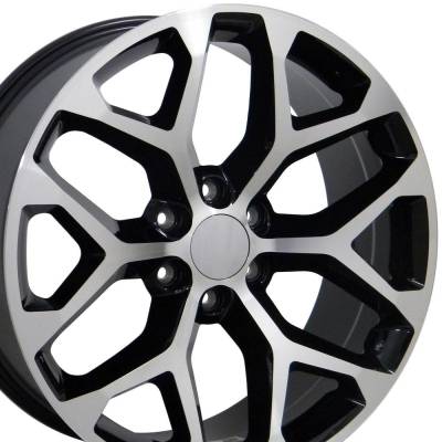 OE Wheels LLC - OE Wheels CV98 22x9 6x5.5 24mm Black/Machined; CV98-22090-6550-24MB
