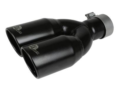 aFe Power - aFe Power 2.5" IN/3.5" OUT Bolt-On Black Stainless Exhaust Tip; 49T25374-B12