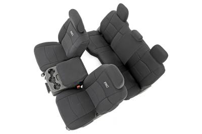 Rough Country Suspension Systems - Rough Country Front/Rear Seat Covers-Black, for 19-24 Ram 2500/3500 Crew; 91044