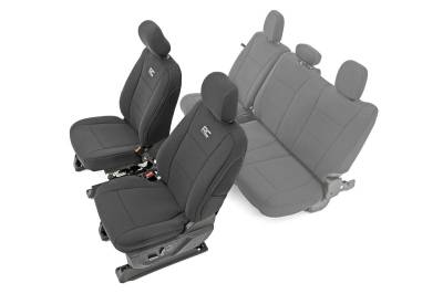 Rough Country Suspension Systems - Rough Country Front Seat Covers-Black, 15-23 Ford F-150 Crew; 91016