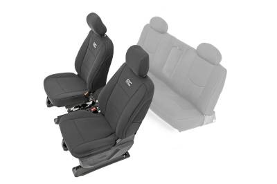 Rough Country Suspension Systems - Rough Country Front Seat Covers-Black, 14-18 Silverado/Sierra Crew; 91024