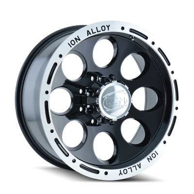 Ion Alloy - Ion Alloys 174 15x10 6x5.5 -38mm Black Gloss W/machined Lip; 174-5183B