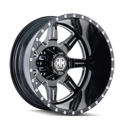 Mayhem - Mayhem Wheels 8101 MONSTIR 19.5x6.75 8x170 -143mm Black/Machined; 8101-9670MR