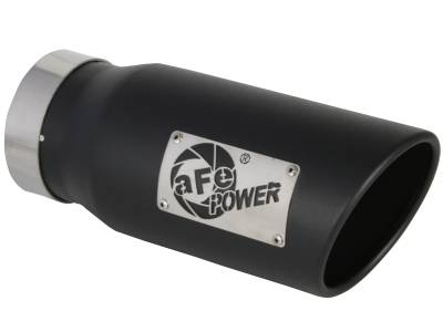 aFe Power - aFe Power 4" IN/5" OUT Bolt-On Matte Black Stainless Exhaust Tip; 49T40501-B12