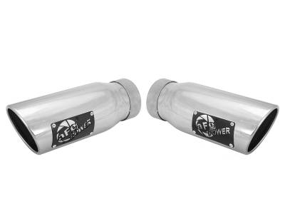 aFe Power - aFe Power 3.5" IN/4.5" OUT Bolt-On Polished Stainless Exhaust Tips; 49T35456-P12