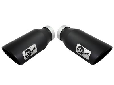 aFe Power - aFe Power 4" IN/6" OUT Bolt-On Matte Black Stainless Exhaust Tips; 49T40606-B15