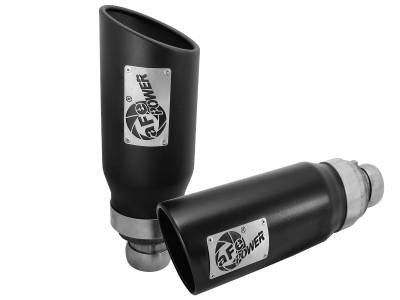 aFe Power - aFe Power OEM IN/5" OUT Bolt-On Matte Black Stainless Exhaust Tips; 49C42046-B