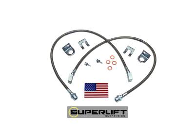 Superlift - Superlift Front Stainless Brake Lines 3"-5" Lifts-Pair, for 90-95 Jeep YJ; 91440