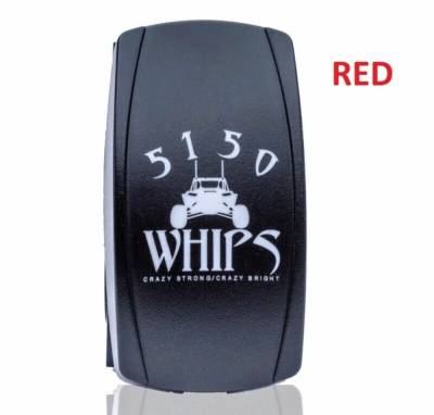 5150 Whips - 5150 Whips Waterproof Rocker Switch-Red