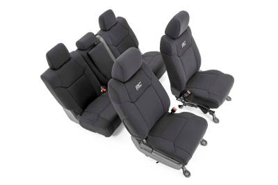 Rough Country Suspension Systems - Rough Country Front/Rear Seat Covers-Black, for 14-21 Tundra CrewMax; 91027A