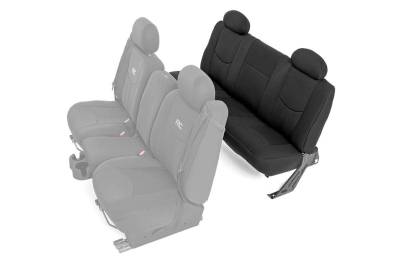 Rough Country Suspension Systems - Rough Country Rear Seat Covers-Black, 99-06 Silverado/Sierra Ext; 91014