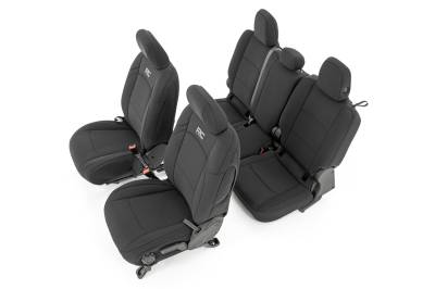 Rough Country Suspension Systems - Rough Country Front/Rear Seat Covers-Black, for Gladiator JT; 91038