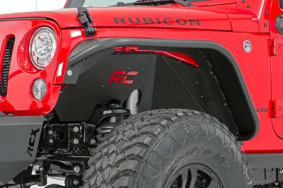 Rough Country Suspension Systems - Rough Country Front Inner Fender Liners-Black, for Wrangler JK; 1195