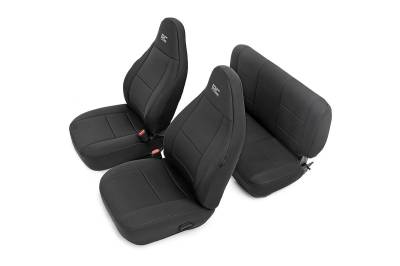 Rough Country Suspension Systems - Rough Country Front/Rear Seat Covers-Black, for 97-02 Jeep TJ; 91000