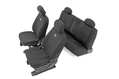 Rough Country Suspension Systems - Rough Country Front Seat Covers-Black, 14-18 Silverado/Sierra Crew; 91025