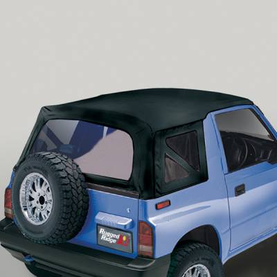 Rugged Ridge - Rugged Ridge 53703.15 Soft Top Black Denim Clear Windows 95-98 Suzuki Sidekicks