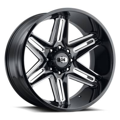 Vision Wheel - Vision Wheels 363 Razor 24x12 8x180 -51mm Black/Machined; 363-24287GBMS-51