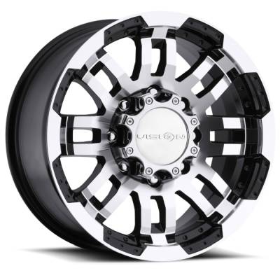Vision Wheel - Vision Wheels 375 Warrior 16x6 8x6.5 0mm Machined & Black Gloss; 375VTH6681GBMF0