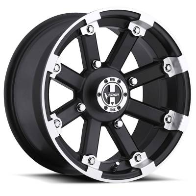 Vision Wheel - Vision Wheels 393 Lockout 12x8 4x4.0 -10mm Matte Black; 393-12844MBML4