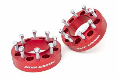 Rough Country Suspension Systems - Rough Country 2" 8x170 Aluminum Wheel Spacers-Pair, 03-24 Super Duty; 1094ARED