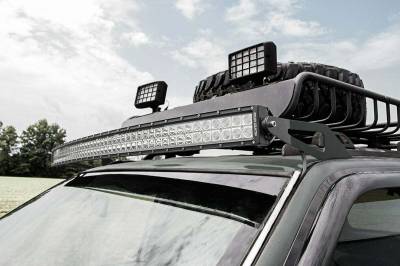 Rough Country Suspension Systems - Rough Country Upper Windshield 50" Light Bar Mounts-Black, for Jeep ZJ; 70567