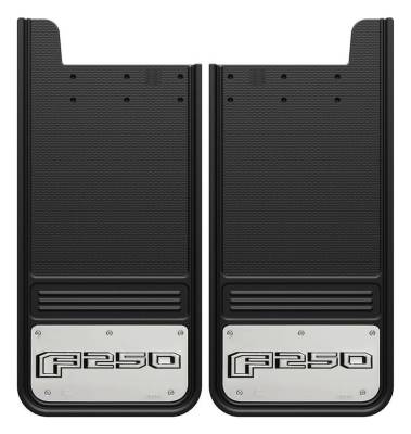 Gatorback - Gatorback 12"x26" Universal Mud Flaps-Black, F-250 Logo; GA1226F250-2