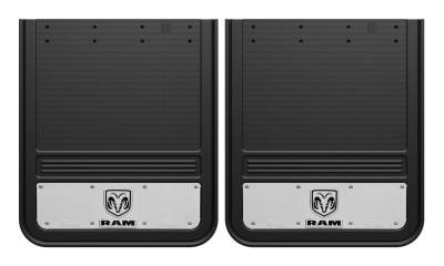 Gatorback - Gatorback 21"x24" Rear Dually Mud Flaps-Black, for Ram Head Logo; GB2124RV