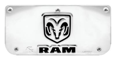 Gatorback - Gatorback Replacement 12" Mud Flap Plate-Stainless, for Ram Head Logo; GB755603