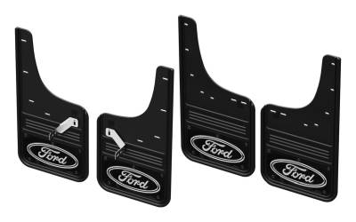 Gatorback - Gatorback 12" Front & Rear Mud Flap Set-Black, F-150 Lightning; GCR411K-FW