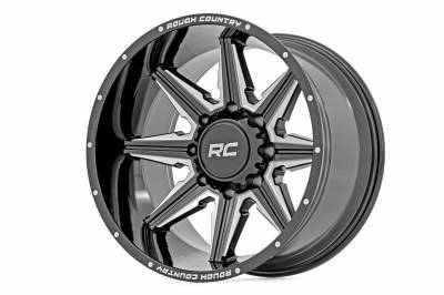 Rough Country Suspension Systems - Rough Country 91M Series 20x12 8x6.5 -44mm Black Gloss & Machined; R0691201210M