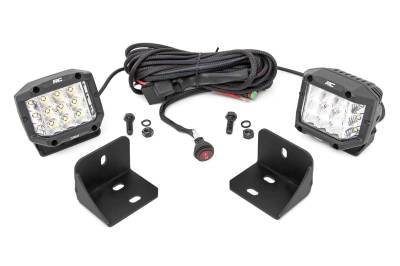 Rough Country Suspension Systems - Rough Country Rear Cab Mount 3" LED Pod Light Kit; for Defender HD; 71024