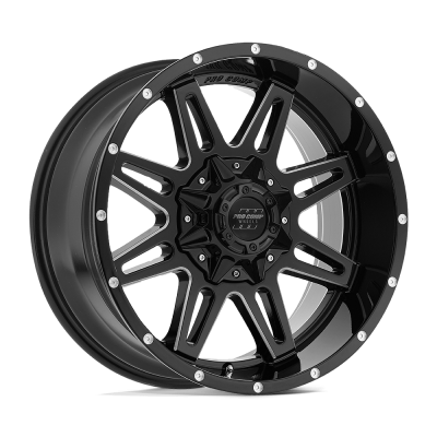 Pro Comp Alloys - Pro Comp Wheels PA42 BLOCKADE 20x9.5 5x5.5/150 -6mm Black/Milled; PXA8142-29526