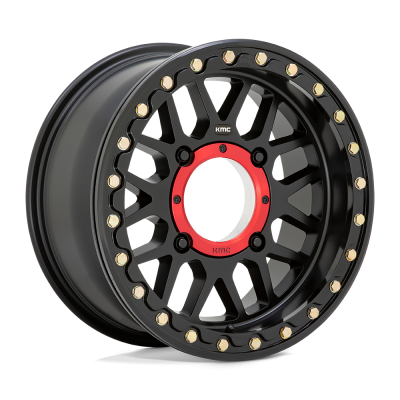 KMC Powersports - KMC Wheels KS235 GRENADE BEADLOCK 15x7 4x110 10mm Satin Black; KS23557040710
