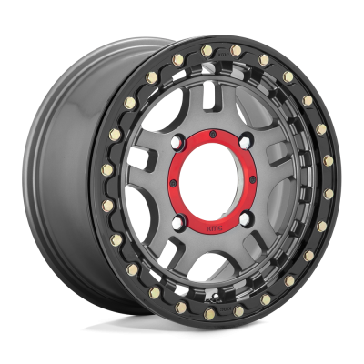 KMC Powersports - KMC Wheels KS240 RECON BEADLOCK 15x7 4x156 38mm Gunmetal/Black; KS24057044438